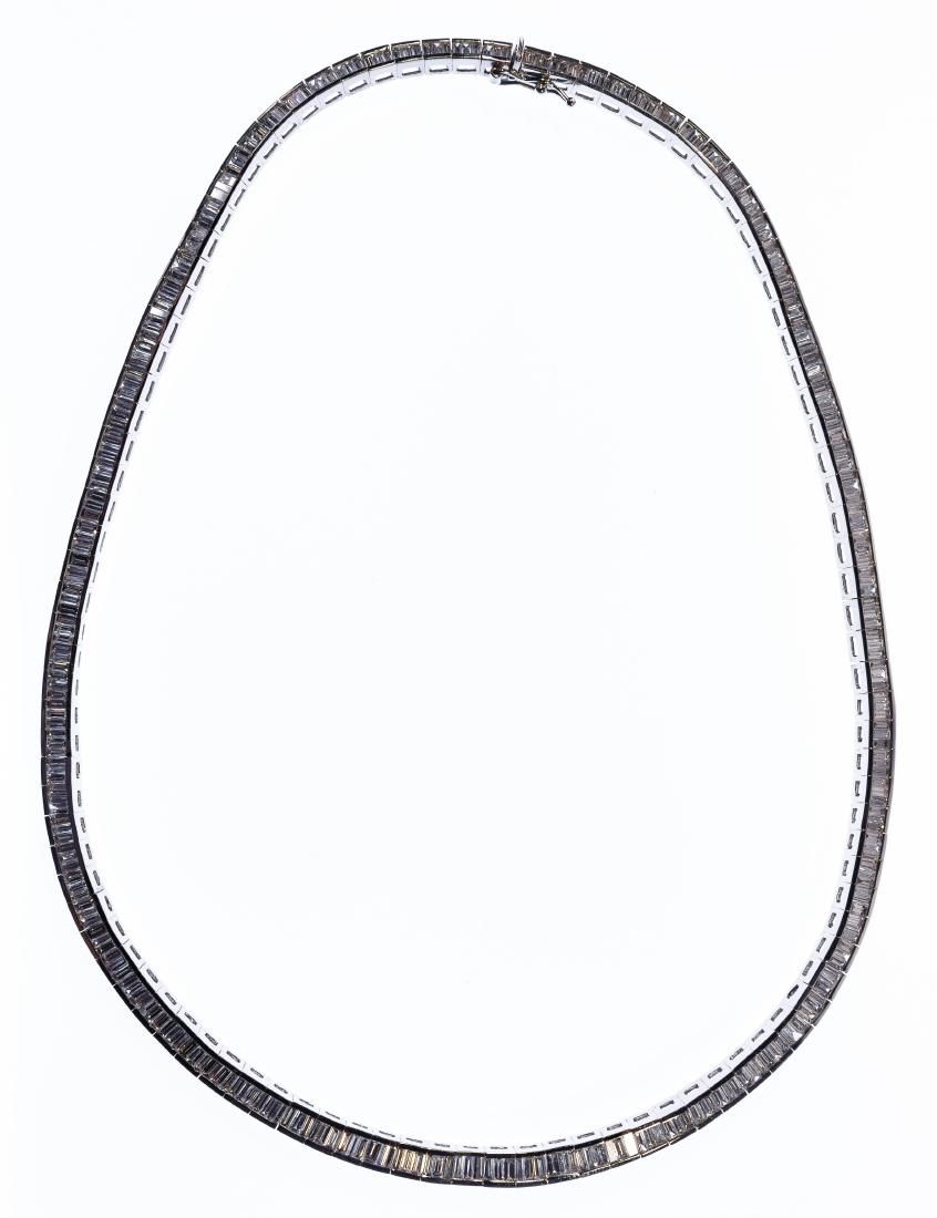 Lot 225: 18k White Gold and Diamond Eternity Necklace
