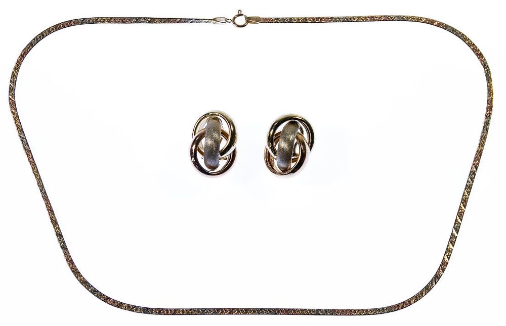 Lot 256: 14k Tri-color Gold Jewelry Assortment