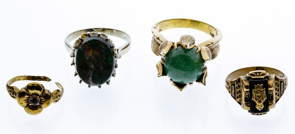 Lot 266: 10k Gold and Semi-Precious Gemstone Ring Assortment