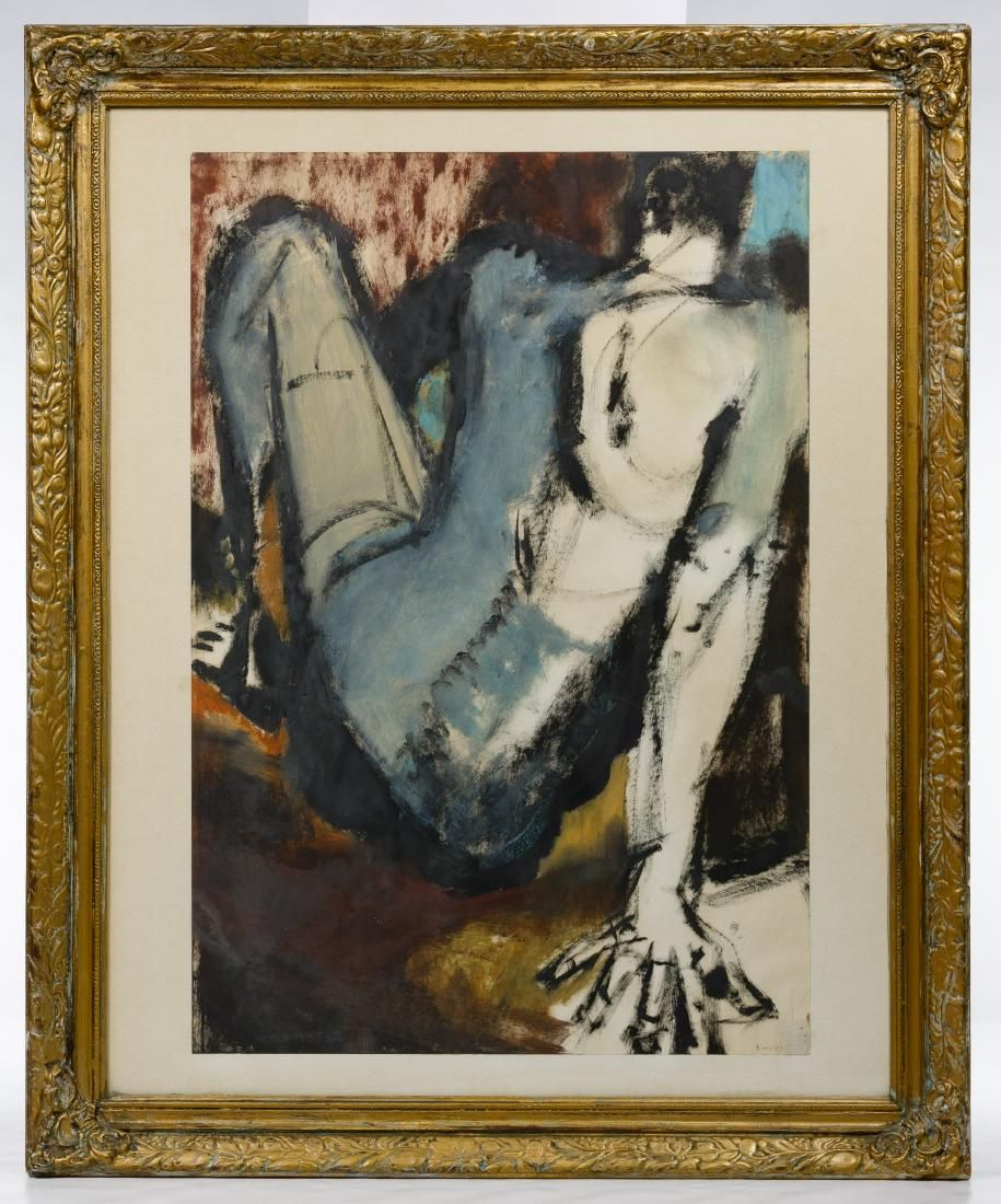 Lot 283: Baniott (American, 20th Century) Framed Oil Sketch