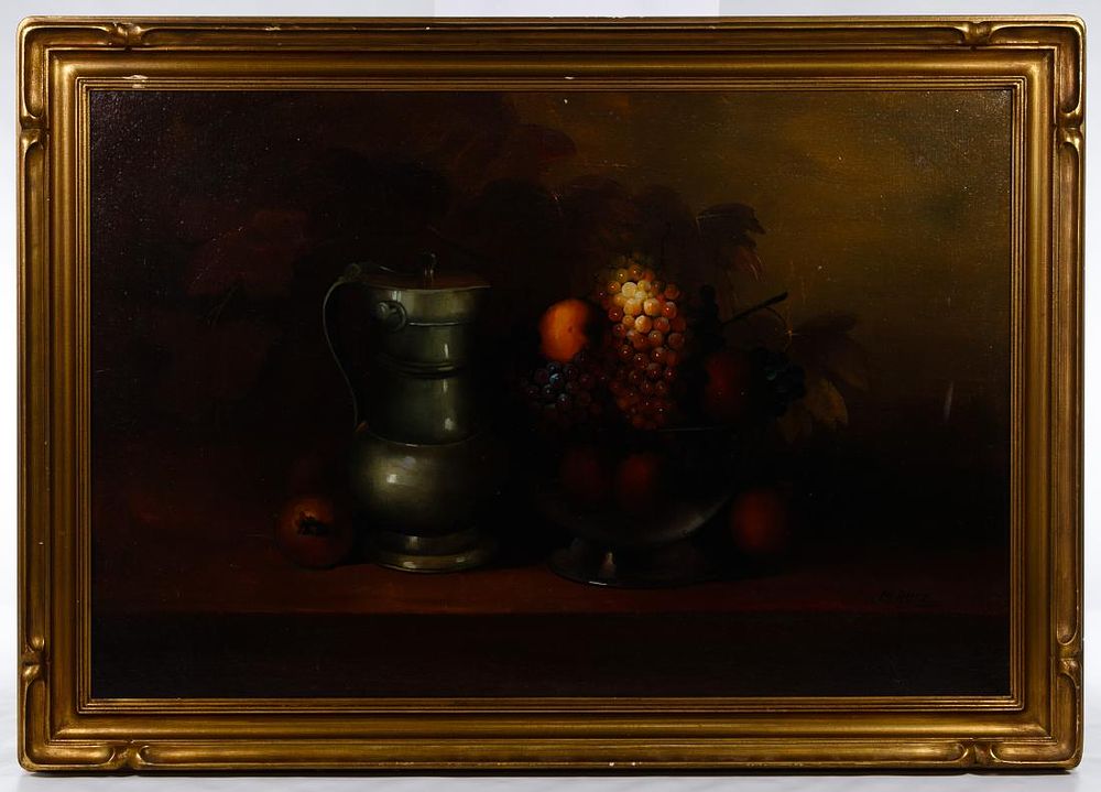 Lot 302: M Ruiz (European, 20th Century) 'Still Life' Oil on
