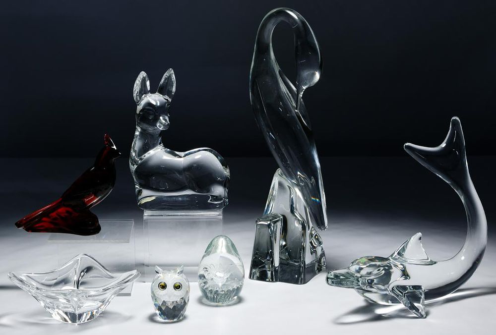 Lot 330: Daum, Baccarat and Swarovski Crystal Animal Assortment