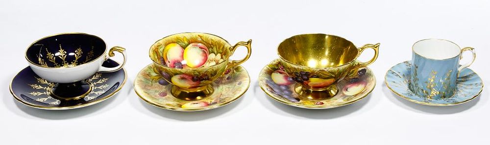 Lot 343: Aynsley English Bone China Cup and Saucer Assortment