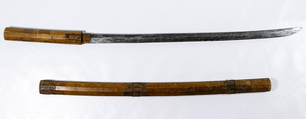 Lot 357: Wakizashi Sword with Shirasaya Wooden Scabbard