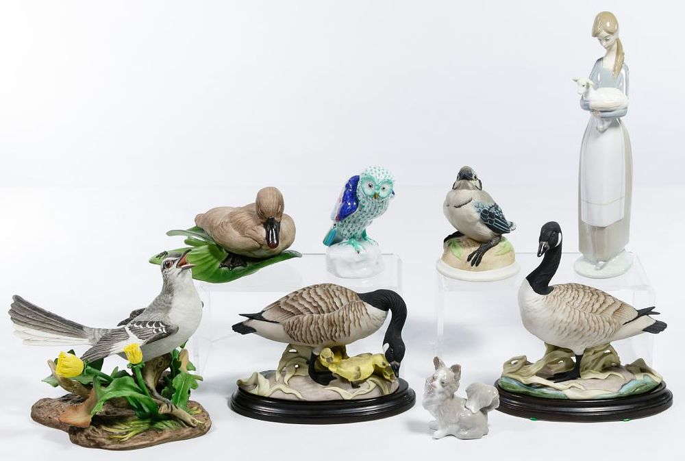 Lot 370: Herend, Boehm and Lladro Figurine Assortment
