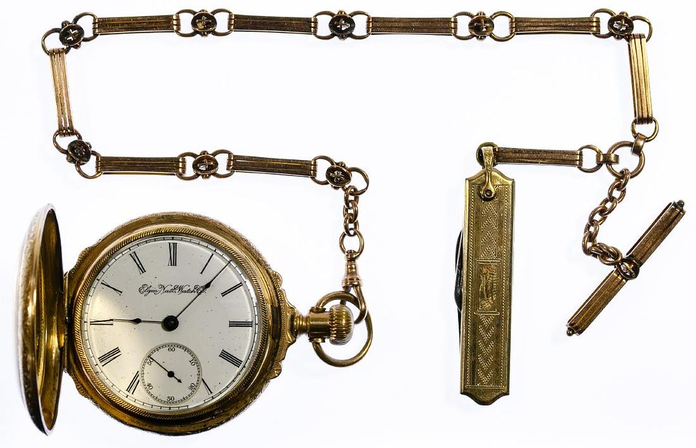 Lot 413: Elgin Gold Filled Hunter Case "G M Wheeler" Pocket Watc