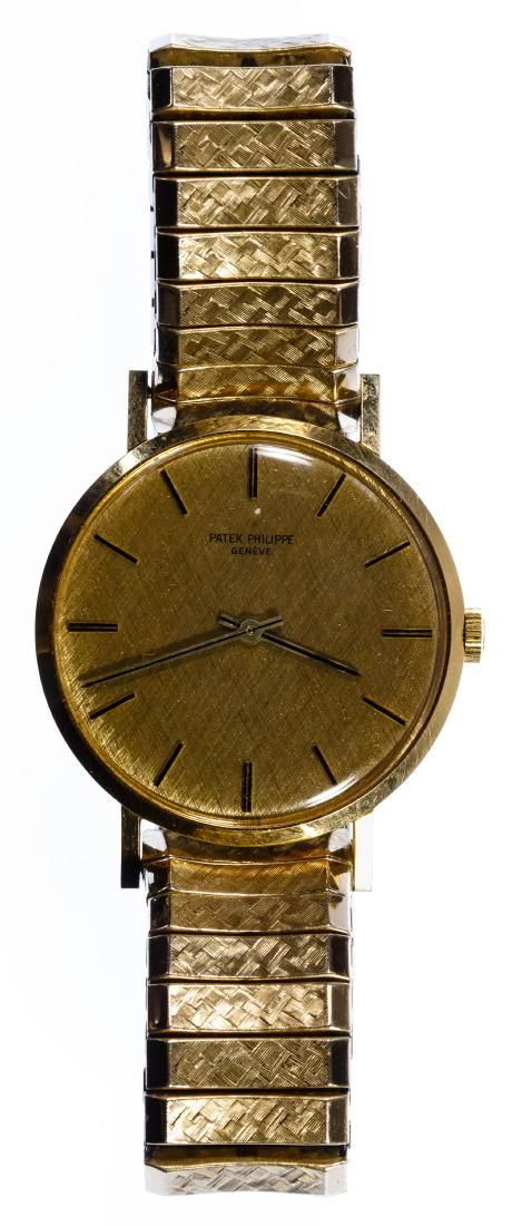 Lot 414: Patek Philippe 'Calatrava' 18k Gold Case Wrist Watch