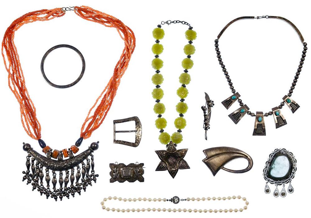 Lot 423: Sterling Silver and European Silver (800) Jewelry