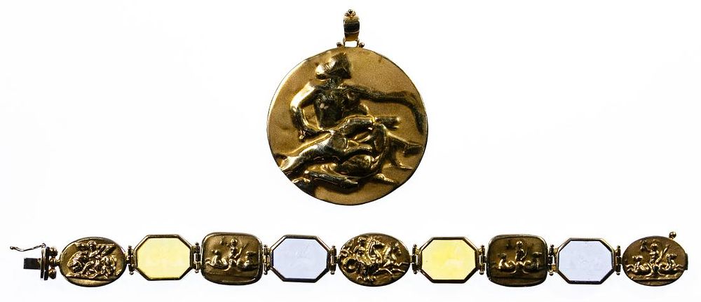 Lot 182: 14k Gold Mythology Jewelry Assortment