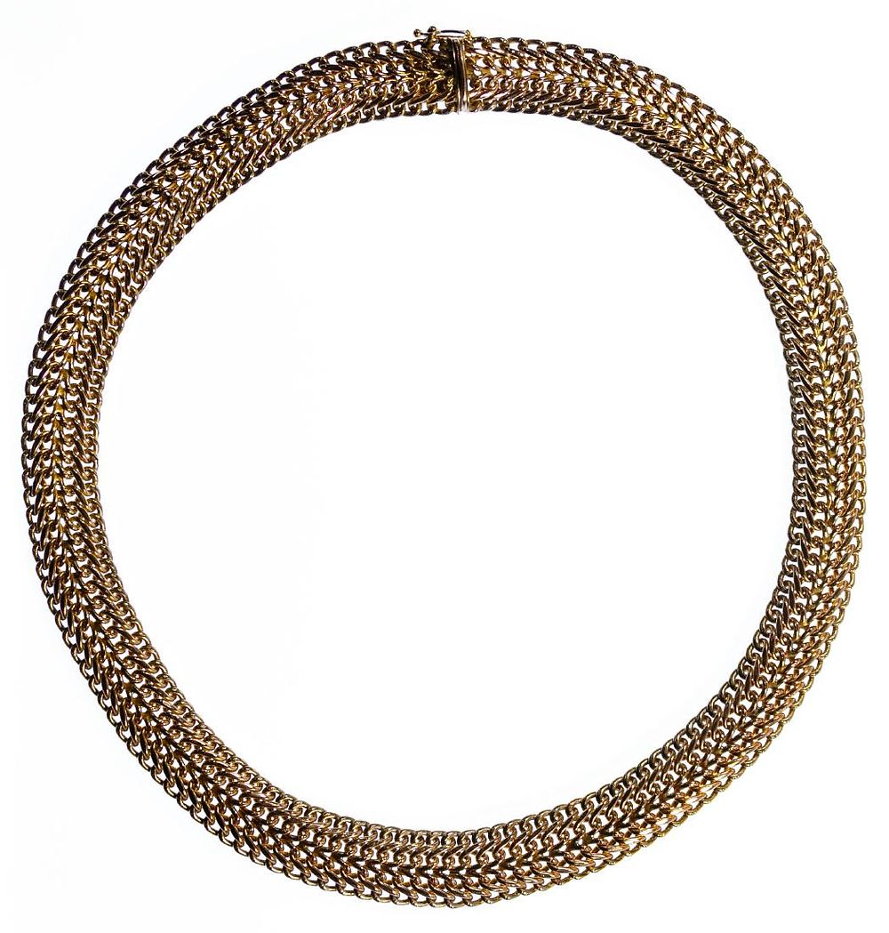 Lot 197: 10k Gold Woven Necklace