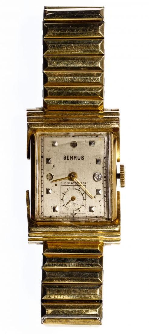 Lot 299: Benrus 14k Gold Case Wrist Watch