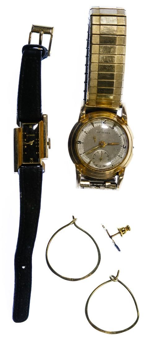 Lot 305: 14k Gold Case Wrist Watches