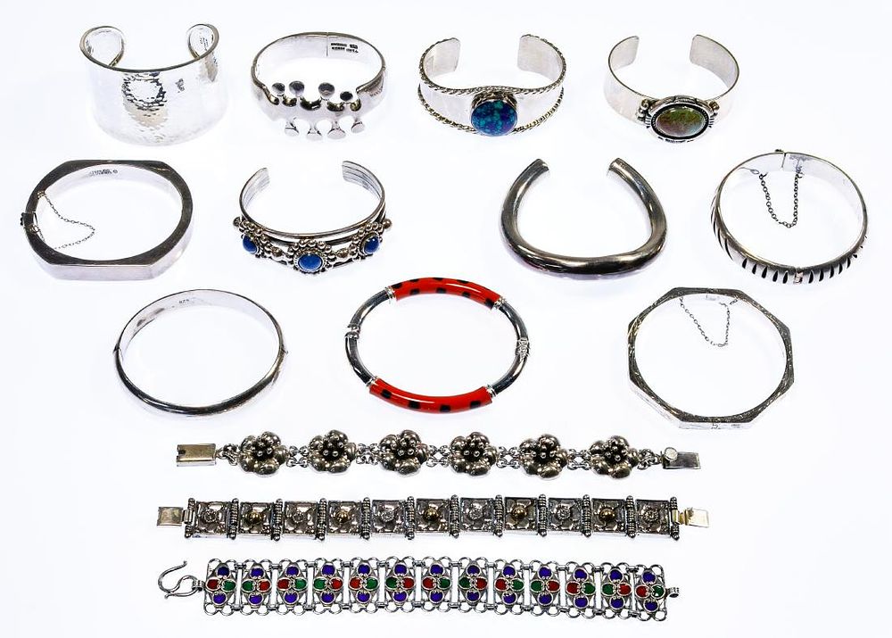 Lot 306: Sterling Silver Bracelet Assortment