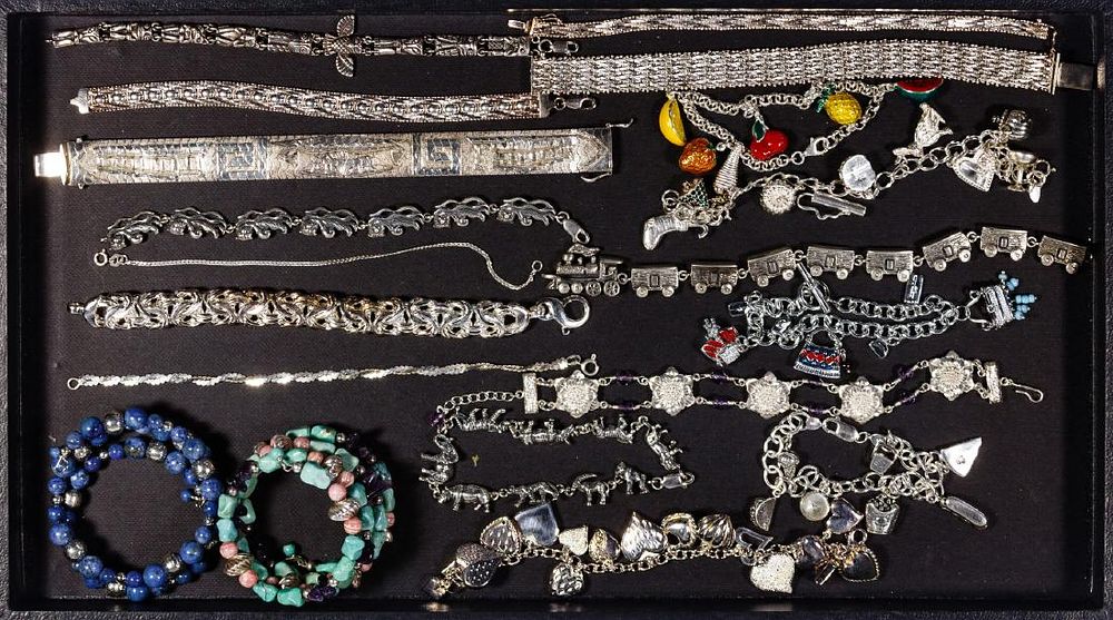 Lot 312: Sterling Silver Bracelet Assortment