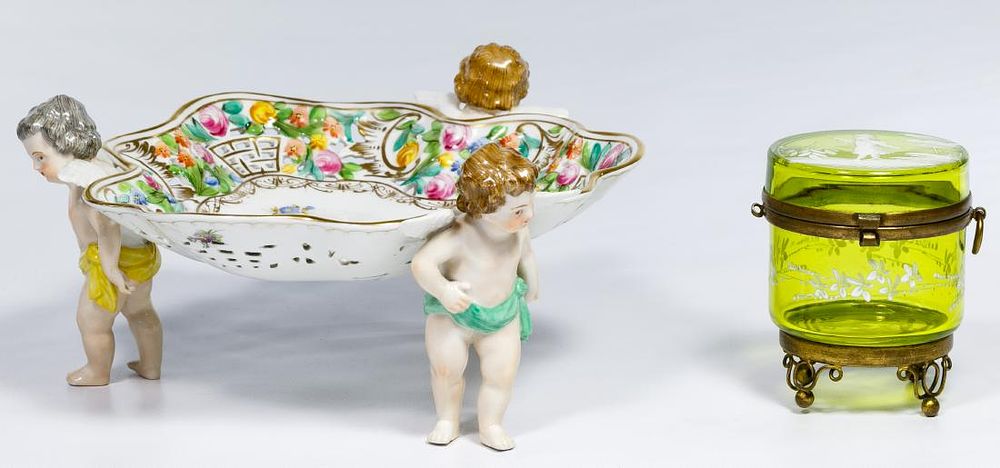 Lot 169: Dresden Footed Bowl