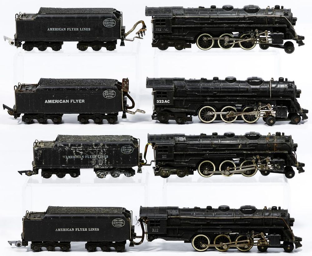Lot 333C: American Flyer Engine and Tender Model Train Assortment