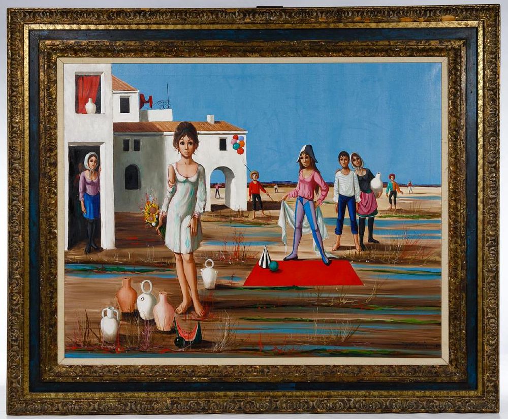 Lot 177: Jean Pierre Serrier (French, 1934-1989) 'Beach Party'