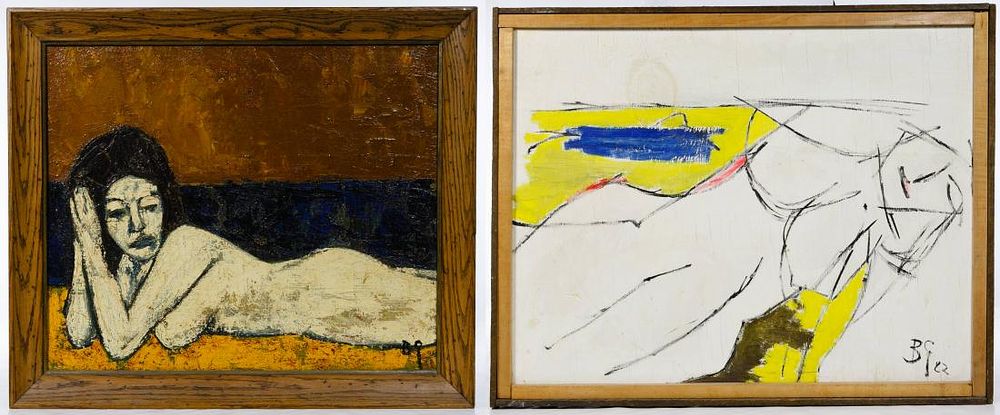 Lot 180: Manuel Blanco-Gonzalez (Spanish, 1932-2004) 'Nude' Oil