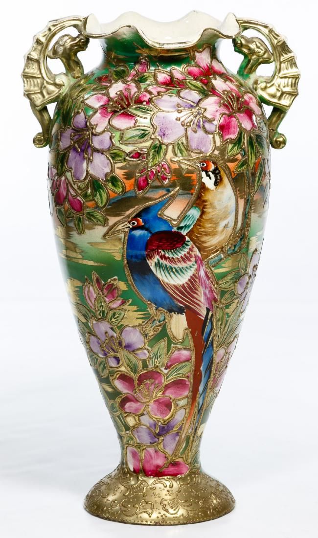 Lot 210: Hand Painted Pottery Vase