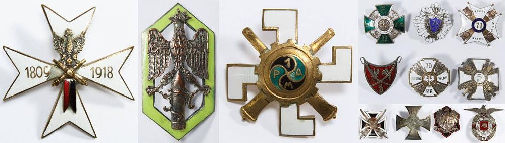 Lot 212: Replica World War II Era Polish Badge Assortment