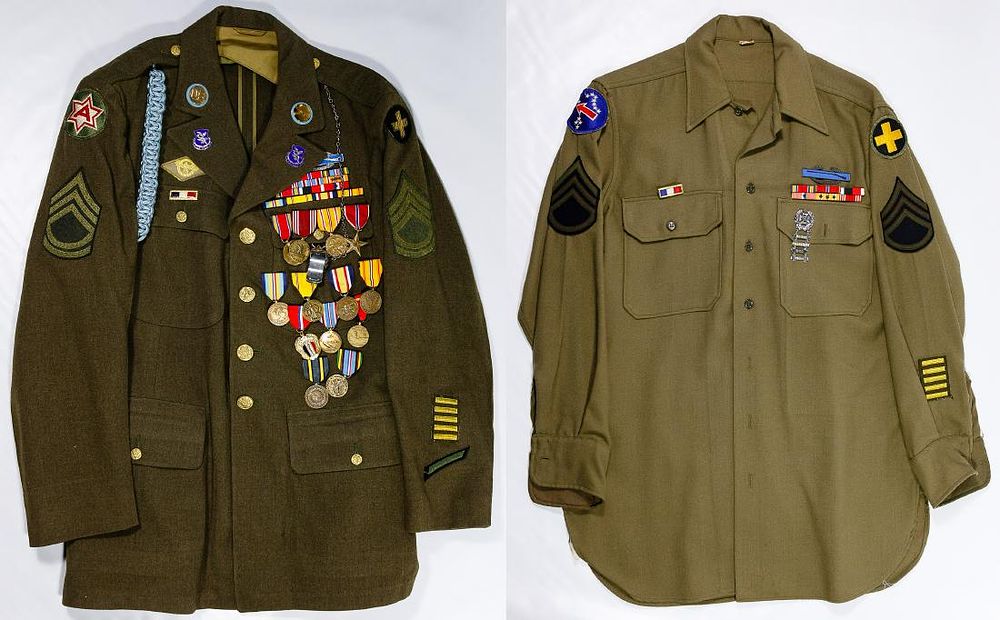 Lot 213: World War II US Army Uniforms with Medals