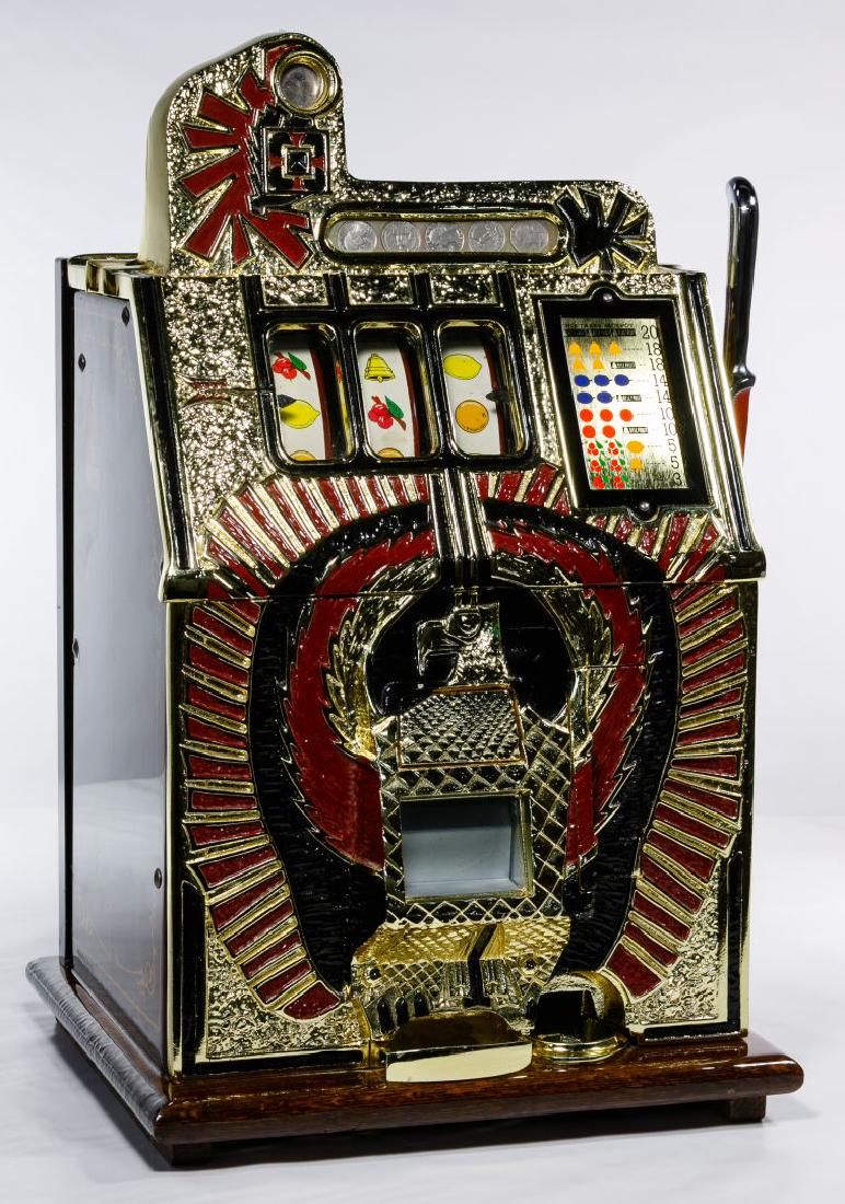 Lot 223: Mills Reproduction 'War Eagle' 25c Slot Machine