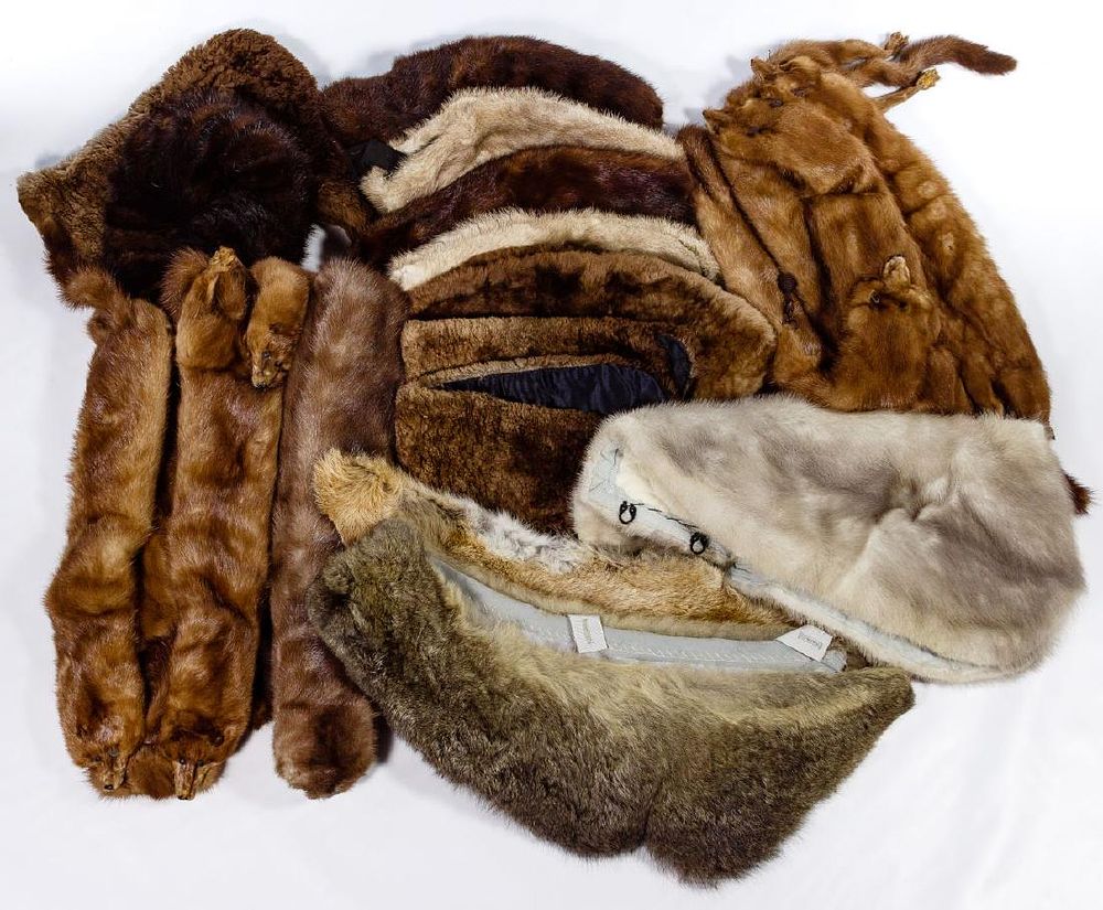 Lot 240: Fur Stole, Collar, Scarf, Hat and Scrap Assortment