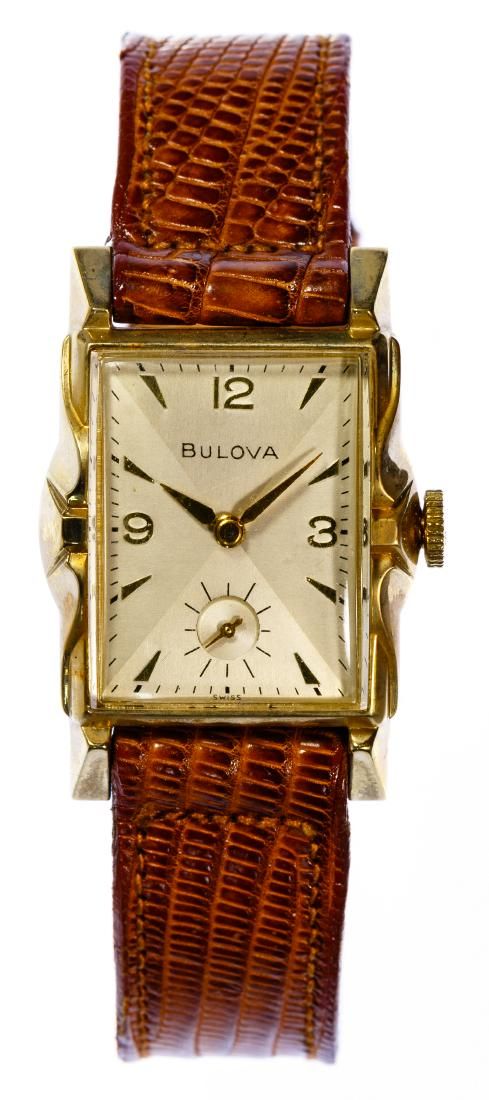 Lot 247: Bulova 14k Gold Case Wrist Watch
