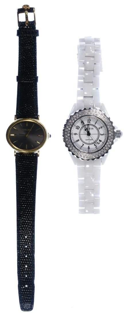 Lot 253: Concord 18k Gold Case Wrist Watch