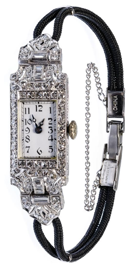 Lot 254: Frodsham 18k White Gold and Diamond Case Wrist Watch
