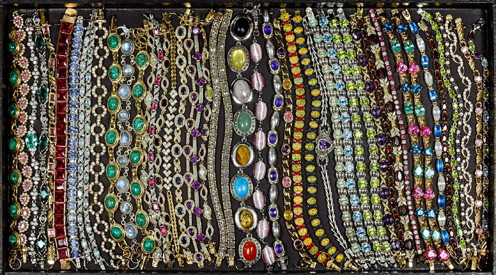 Lot 275: Sterling Silver and Gemstone Bracelet Assortment