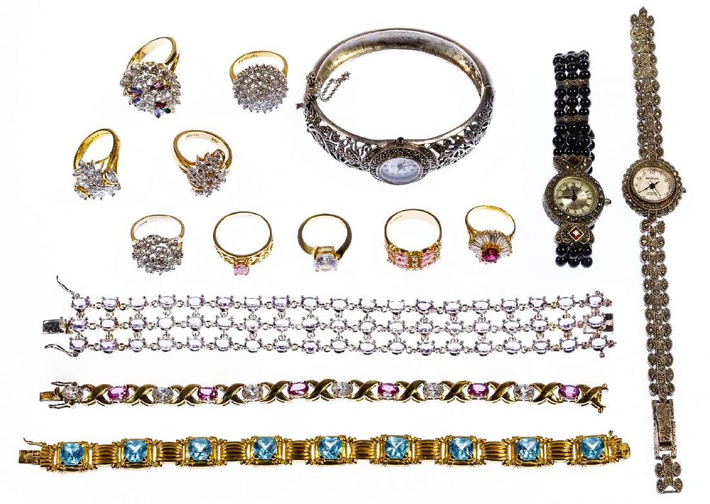 Lot 278: Sterling Silver Jewelry and Watch Assortment