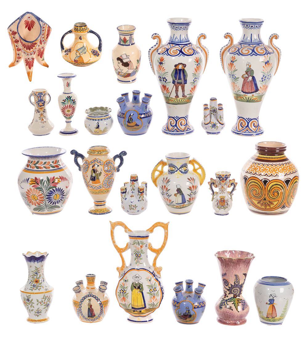 Lot 262: Quimper Pottery Vase Assortment
