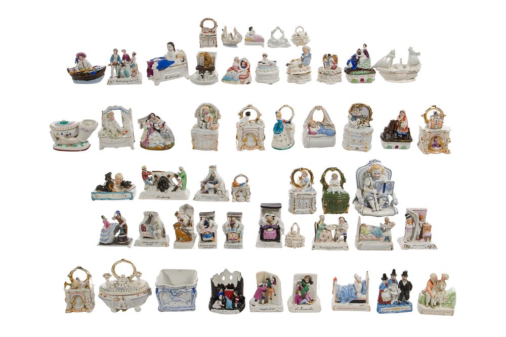 Lot 305: Porcelain Trinket Box and Figurine Assortment