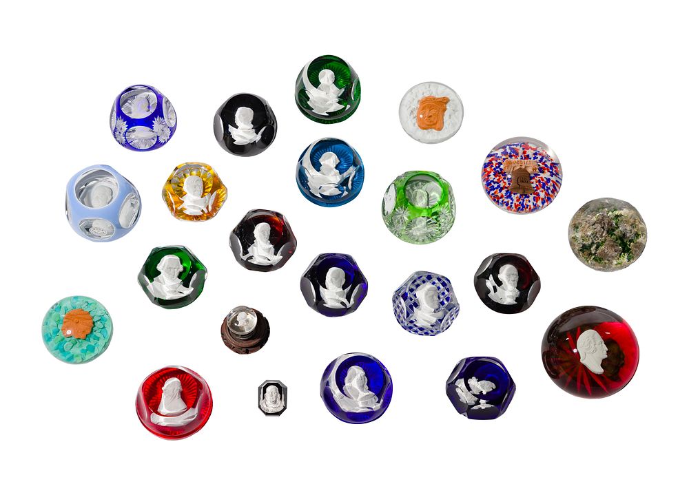 Lot 311: Baccarat Sulphide Paperweight Assortment