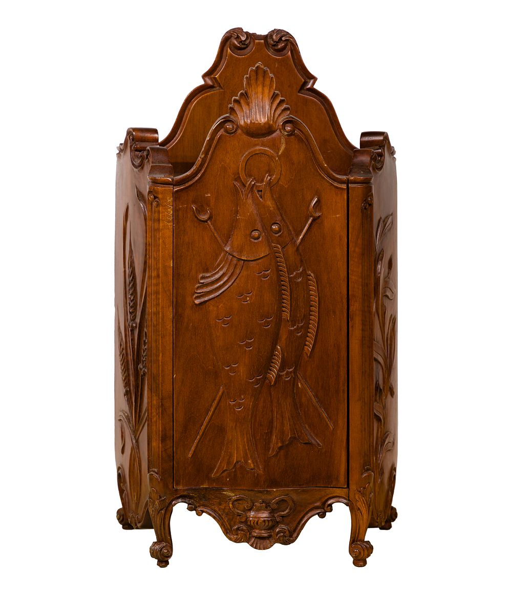 Lot 338: French Provincial Salt Cellar Walnut Box
