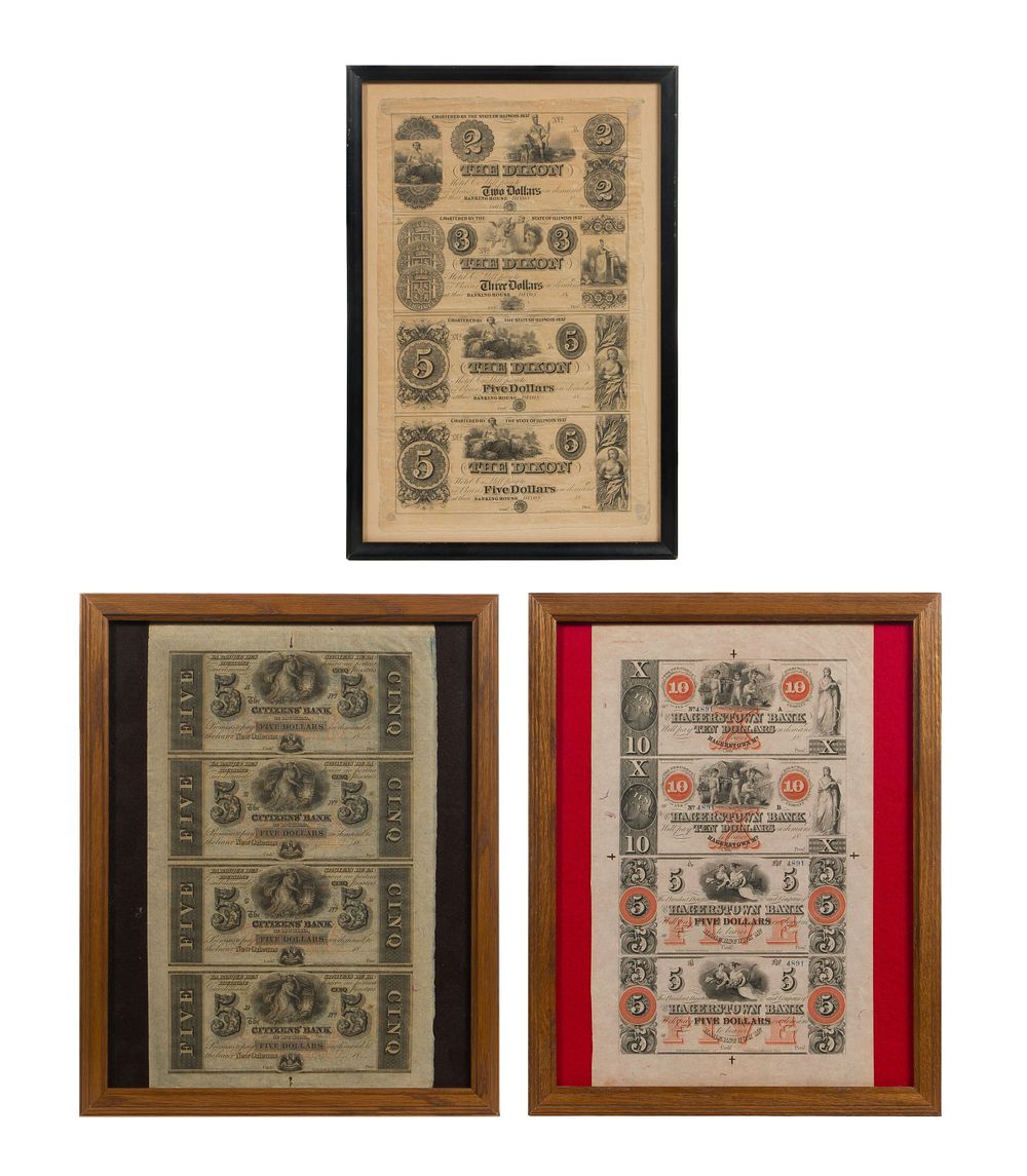 Lot 383: Obsolete Note Uncut Sheet Assortment