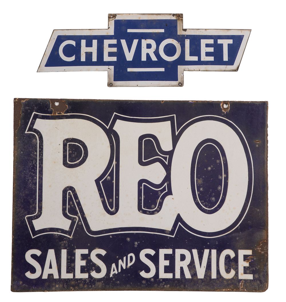 Lot 410: Automotive Advertising Enameled Metal Signs