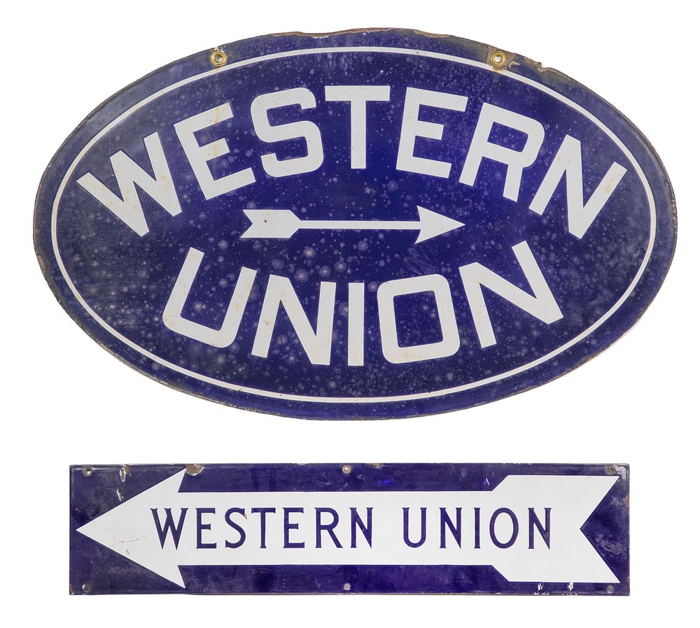 Lot 415: Western Union Advertising Porcelain Signs