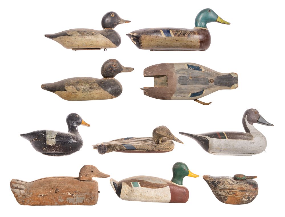 Lot 449: Signed Carved Wood Duck Decoy Assortment