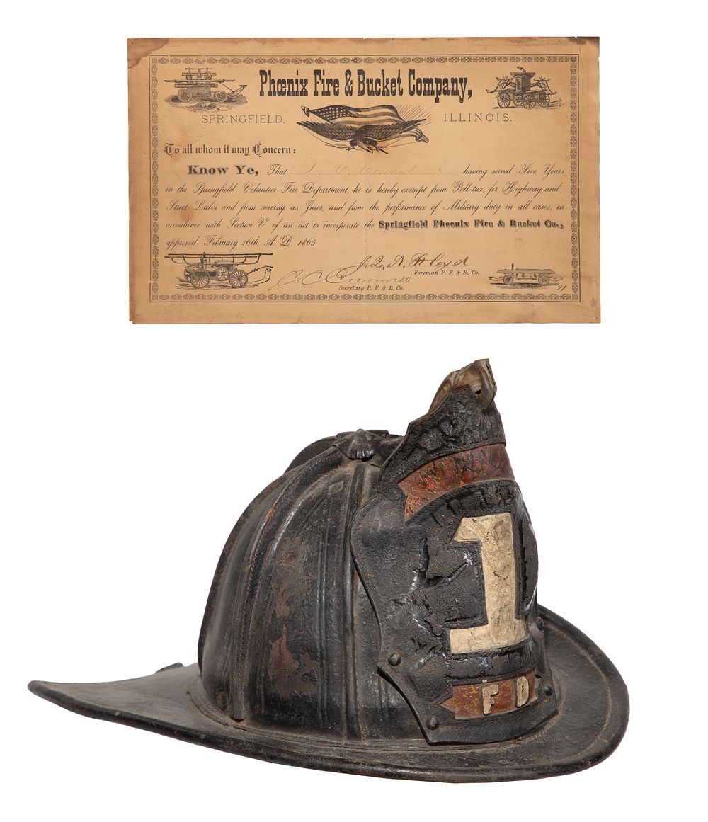 Lot 450: Leather Fire Helmet