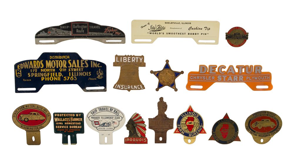 Lot 459: Automobile License Plate Toppers Assortment