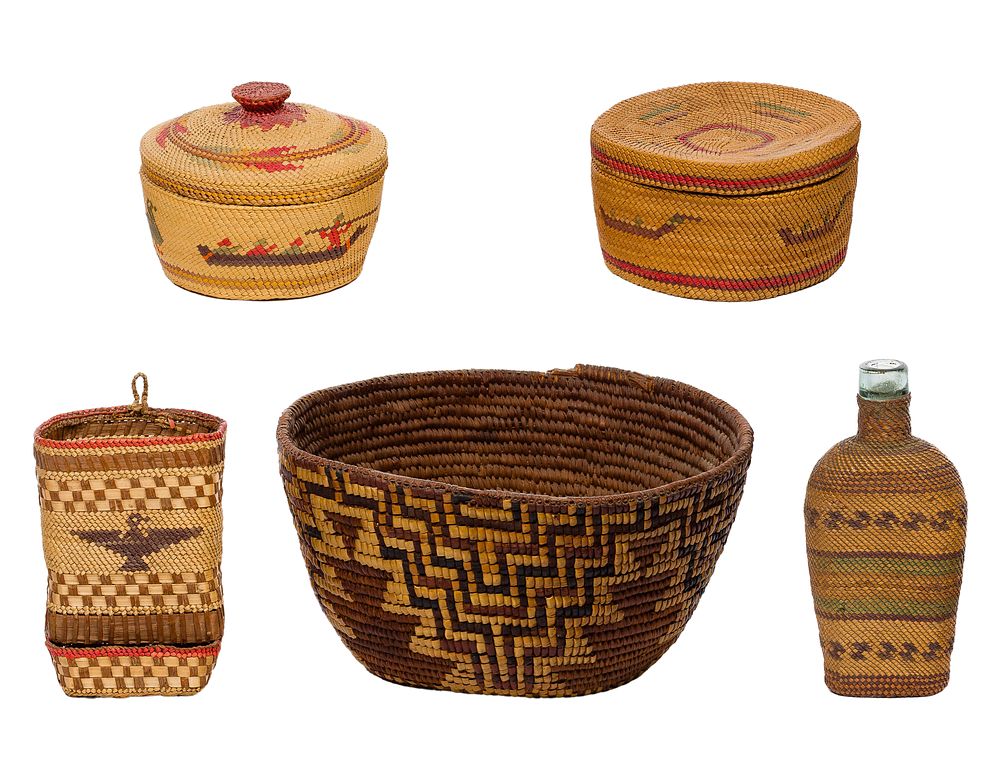 Lot 473: Native American Northwest Coast Basket Assortment