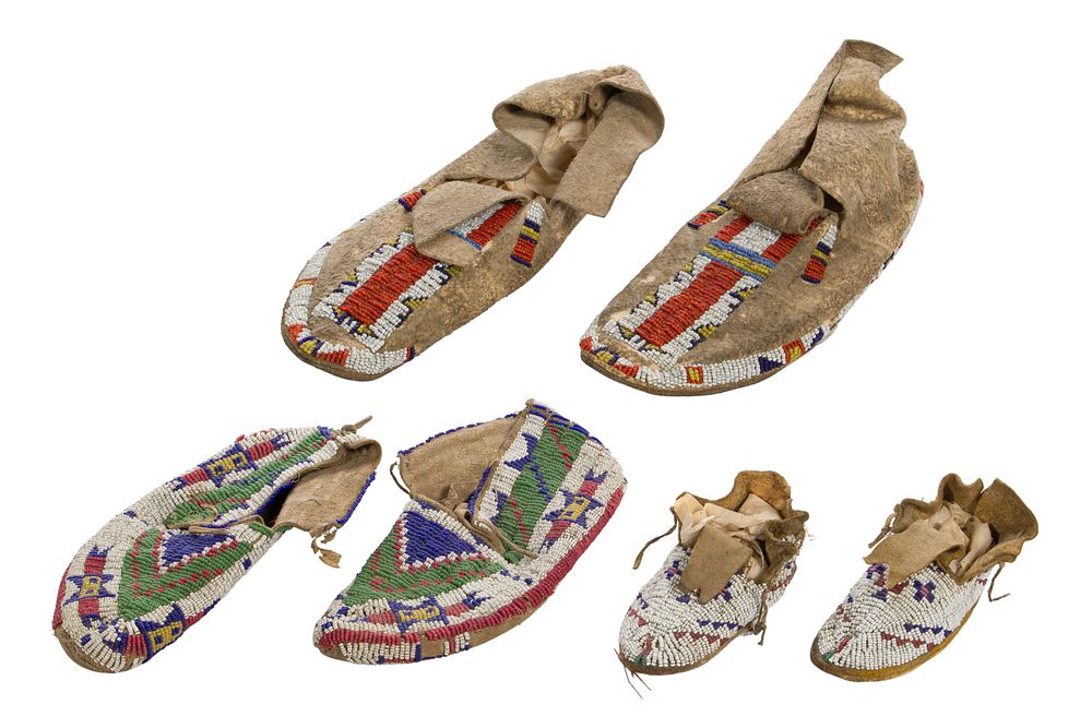 Lot 475: Native American Sioux Beaded Moccasin Assortment