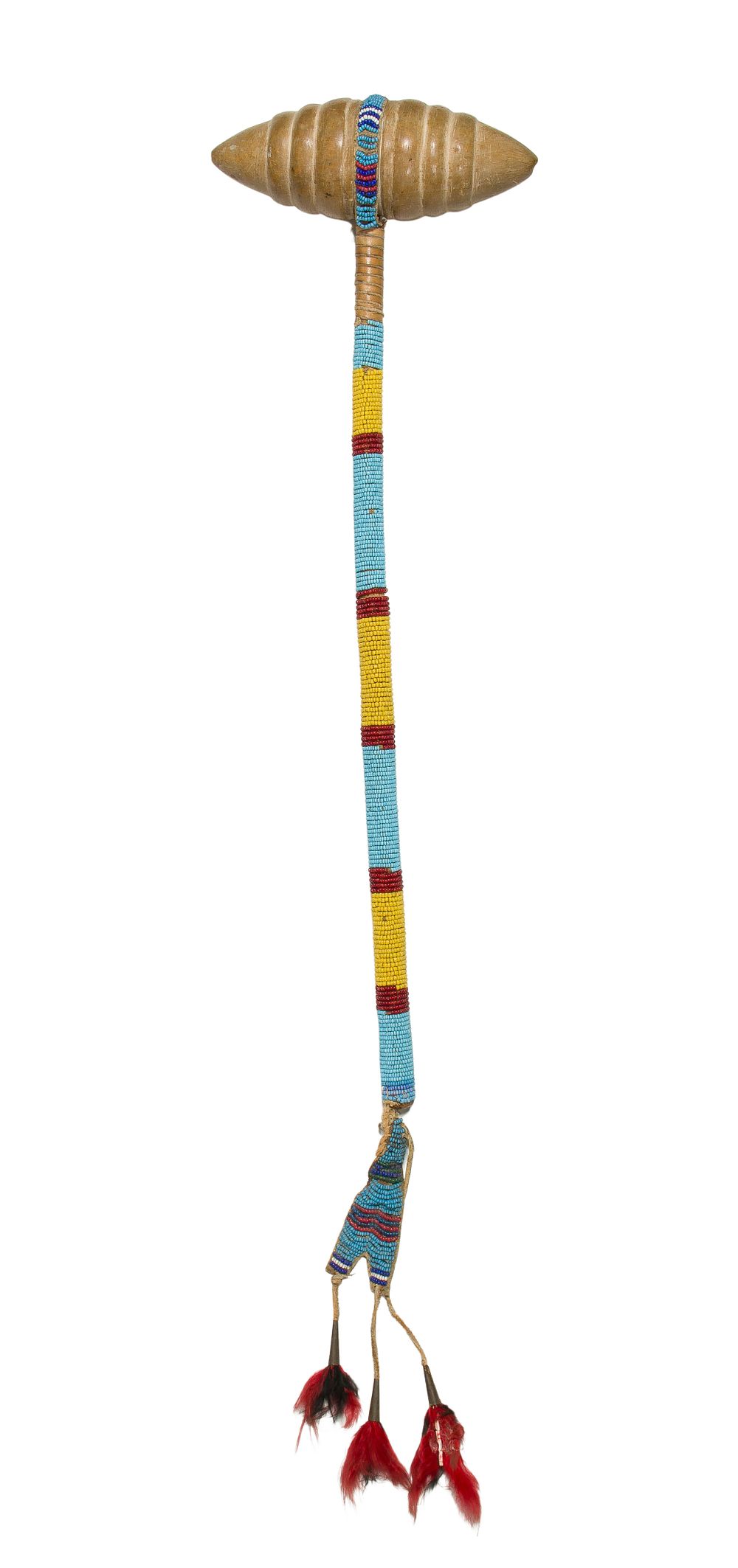 Lot 487: Native American Beaded Ceremonial War Club