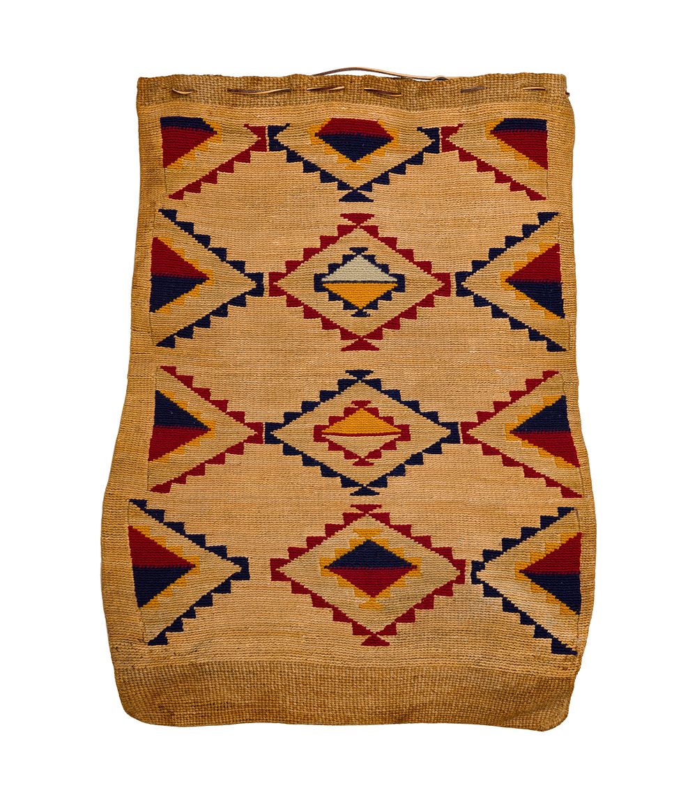 Lot 493: Native American Corn Husk Bag