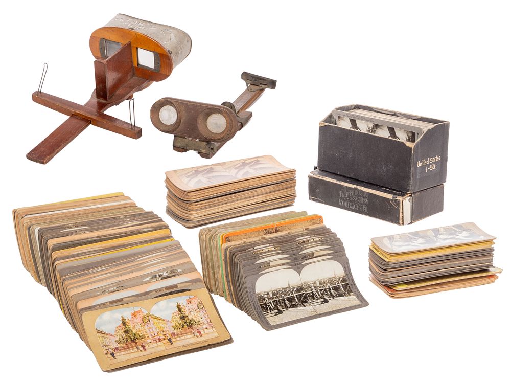 Lot 499: Stereoscope and Stereoview Card Assortment