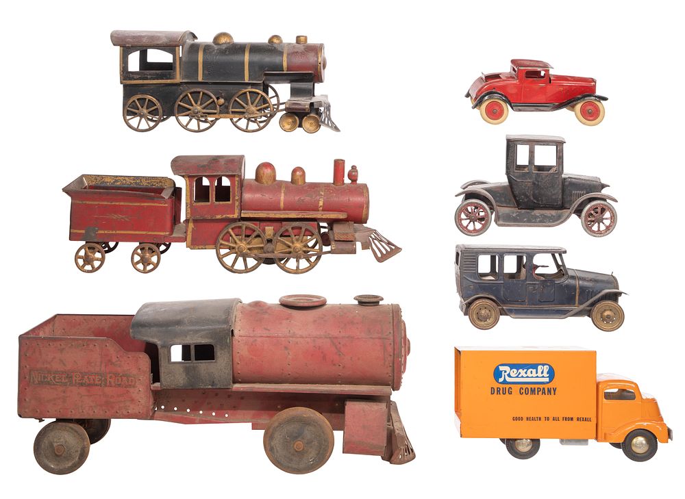 Lot 532: Pressed Steel Vehicle and Train Assortment