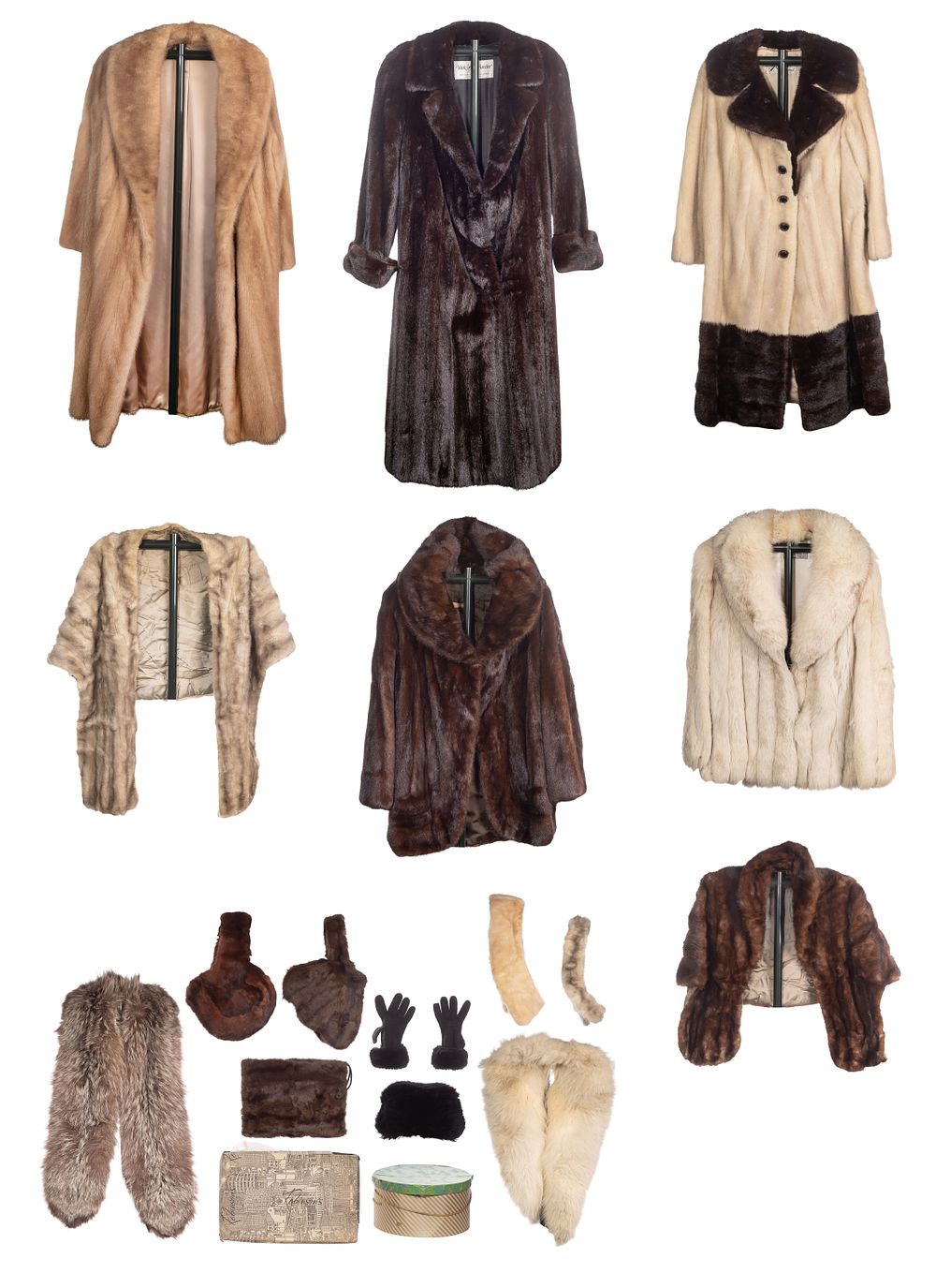 Lot 551: Fur Coat and Accessory Assortment
