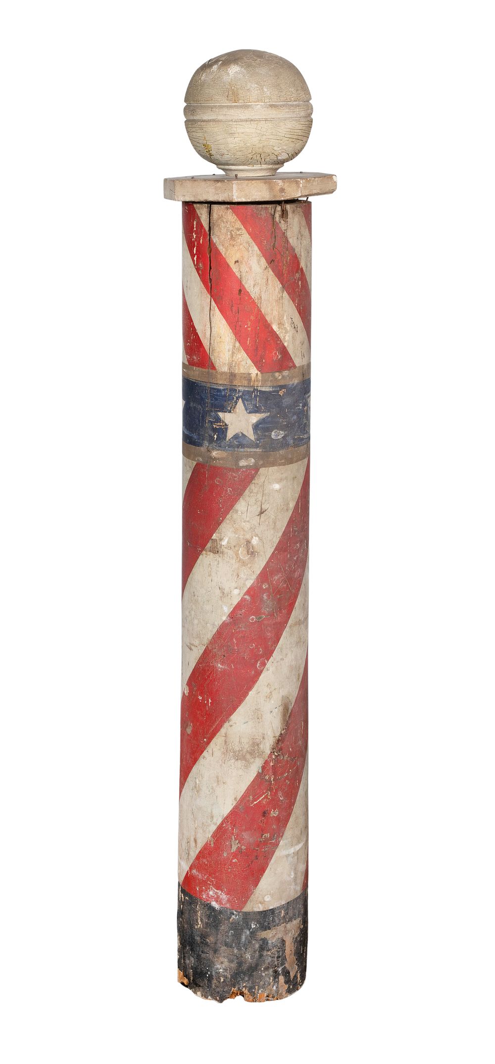 Lot 263: Painted Wood Barber Pole